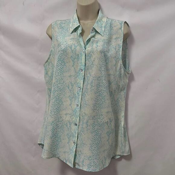 EQUIPMENT FEMME PRINTED SLEEVELESS BLOUSE SIZE‎ L/G - Picture 1 of 5